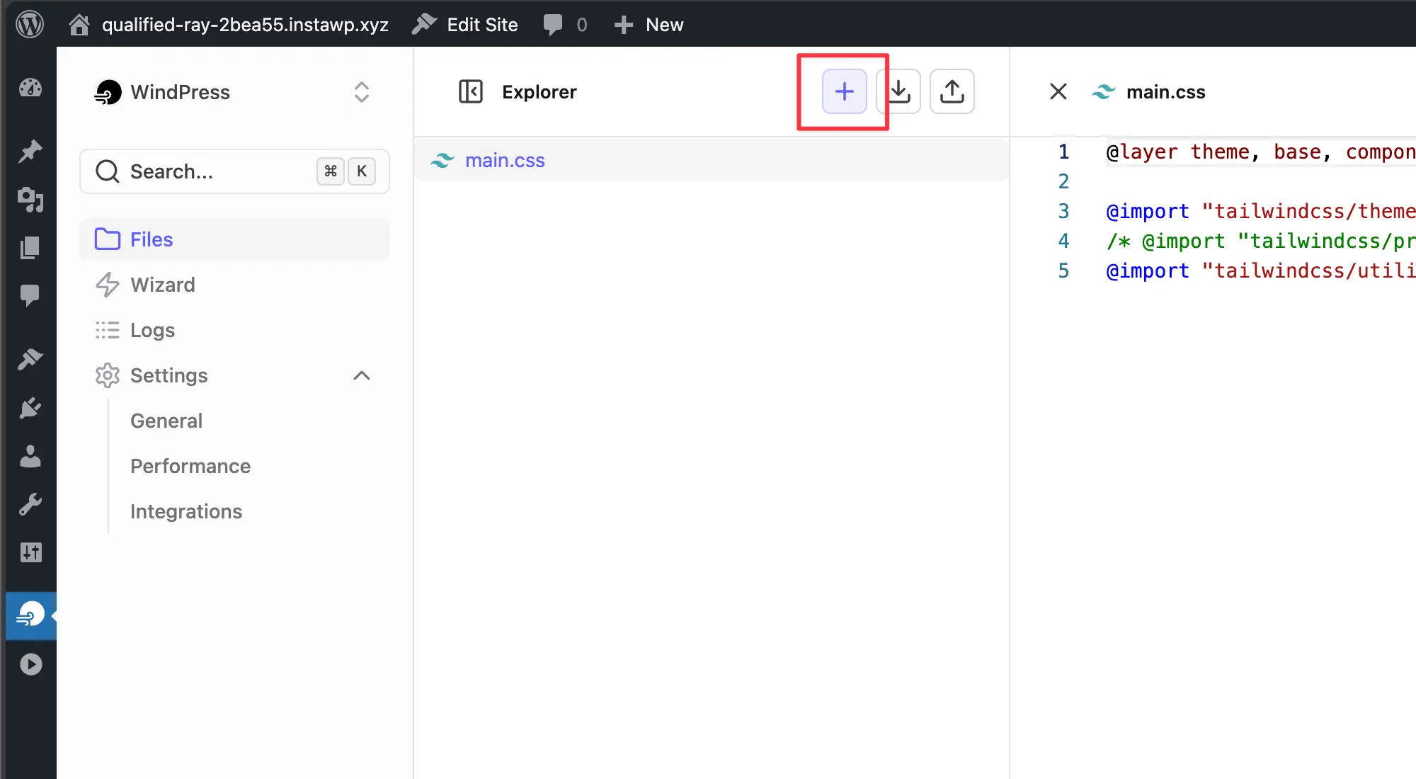 Click the  (plus) button