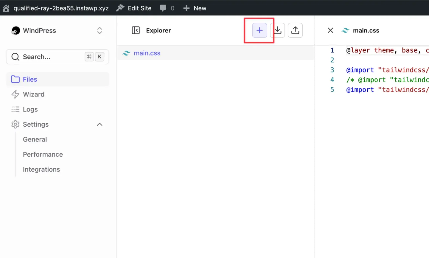 Click the  (plus) button