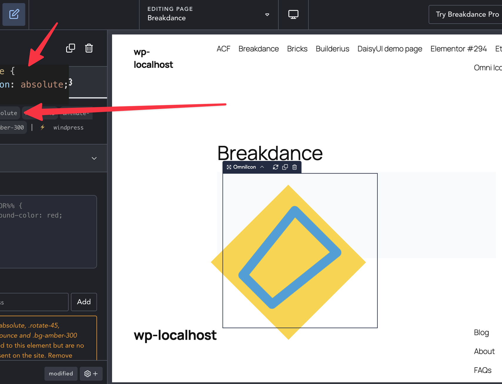Hover Preview the generated css for the class