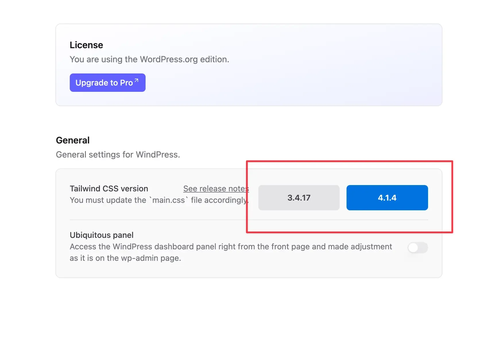 Select Tailwind CSS version