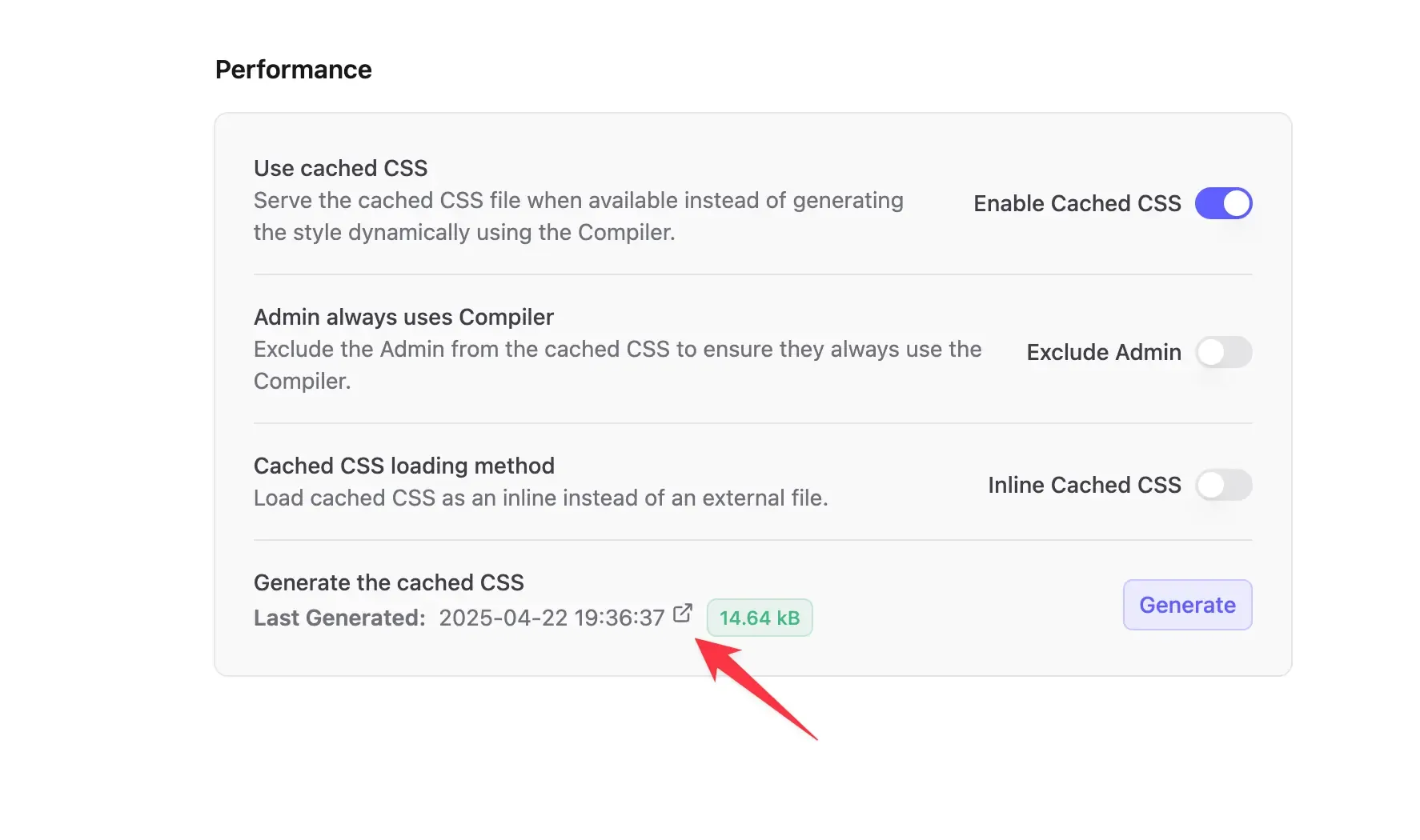 Review the generated CSS