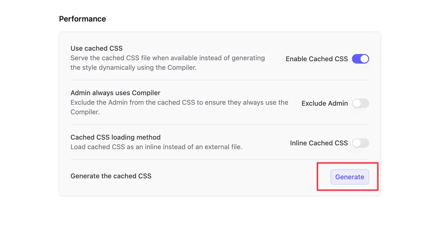 Click the Generate button