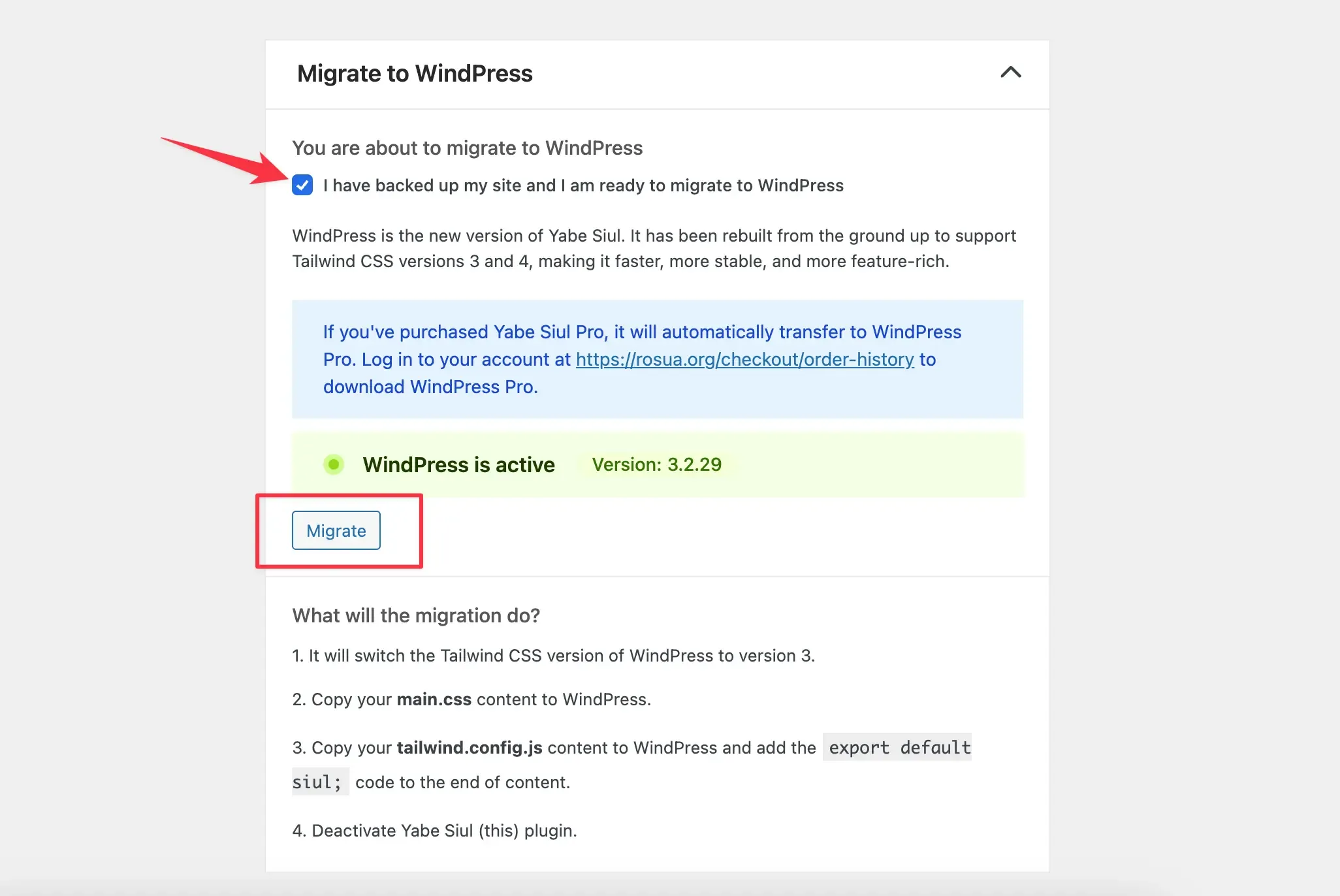 Migrate to WindPress