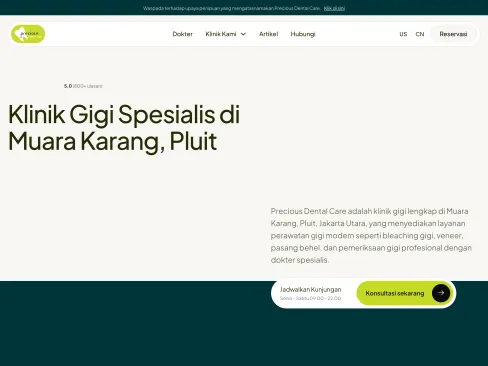 Screenshot of preciousdentalcare.id